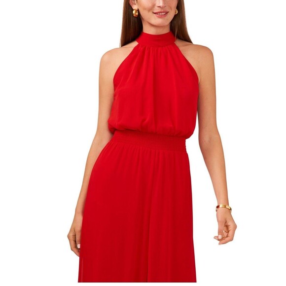 Vince Camuto Halter Tie-Back Wide-Leg Jumpsuit Red Christmas party formal XL - Picture 3 of 15